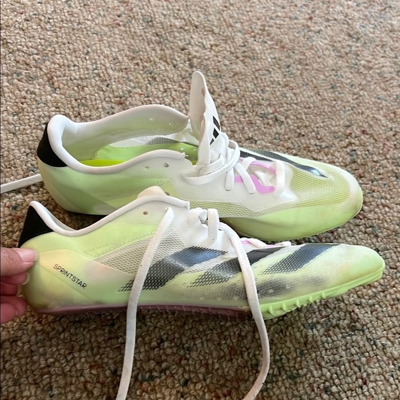 adidas Other - adidas Sprintstar White and Neon Green Athletic Shoes